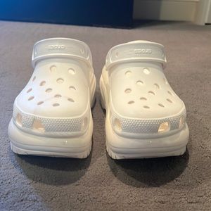 White Platform Crocs